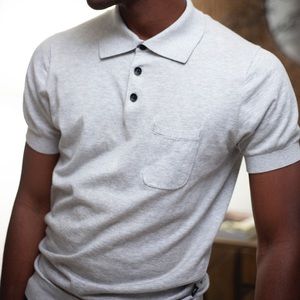Gray shirt sleeve polo